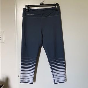 Grey striped capri leggings